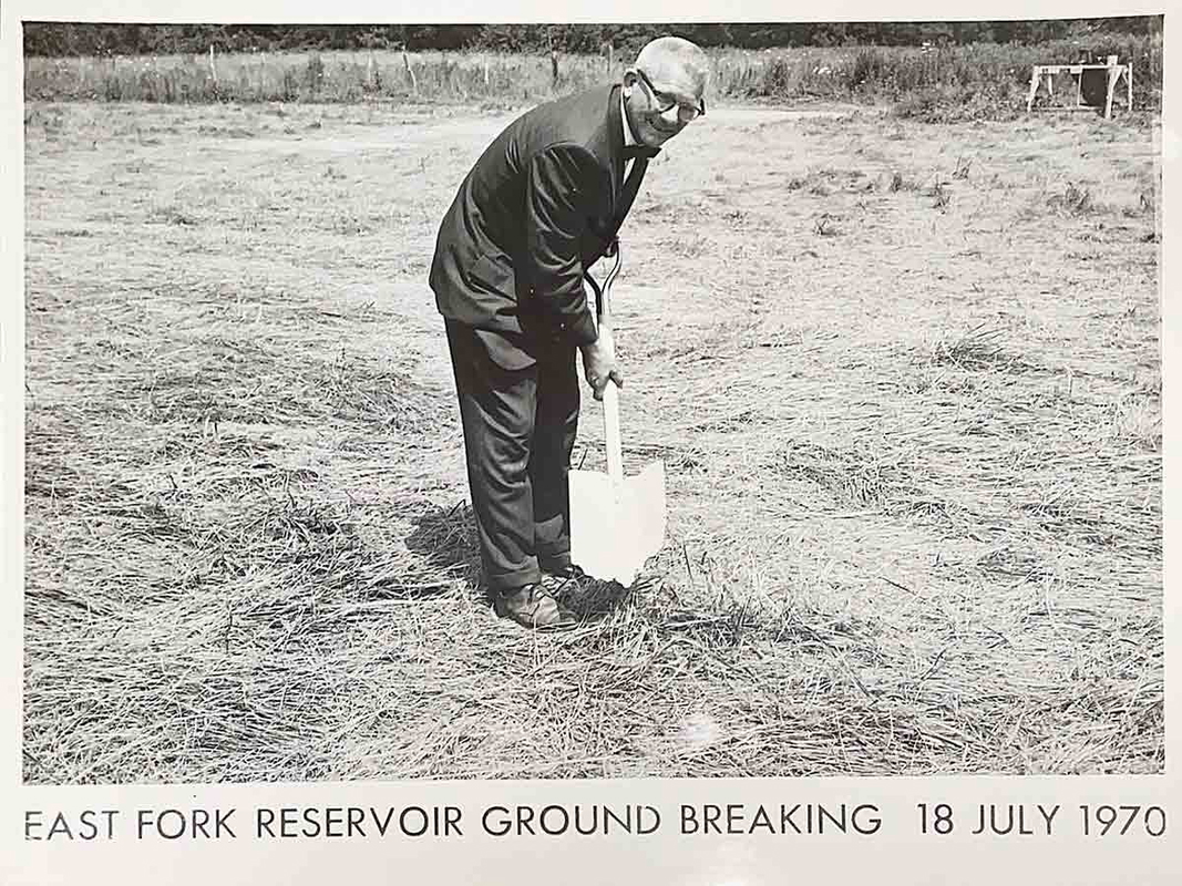 Bill Mussey at the East Fork Ground Breaking, Author Unknown, 1970 