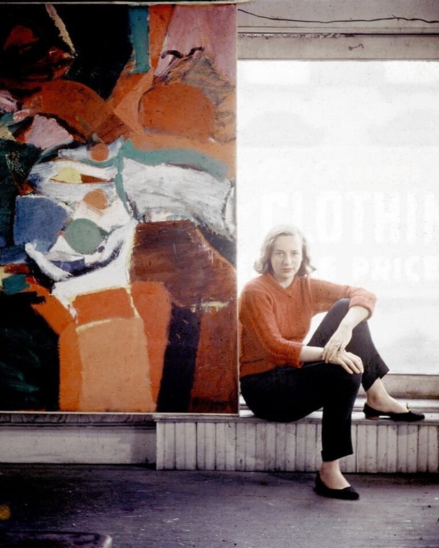 Grace Hartigan in her studio