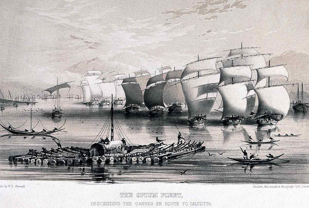 indian opium ships trading route