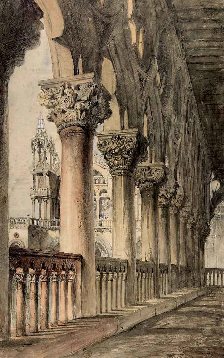 john ruskin venice ducal palace drawing