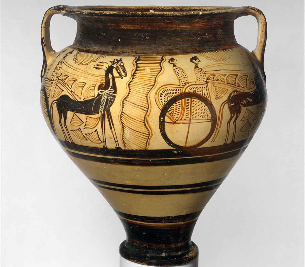 mycenean terracotta krater chariot