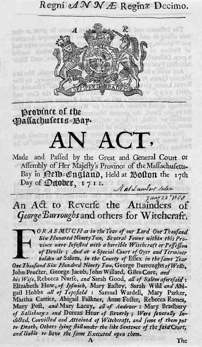 province massachusetts act salem witchcraft