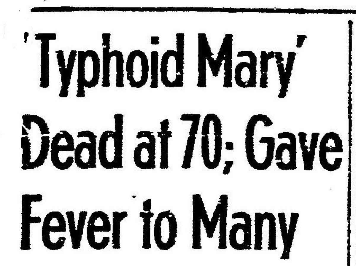 typhoid mary obituary headline