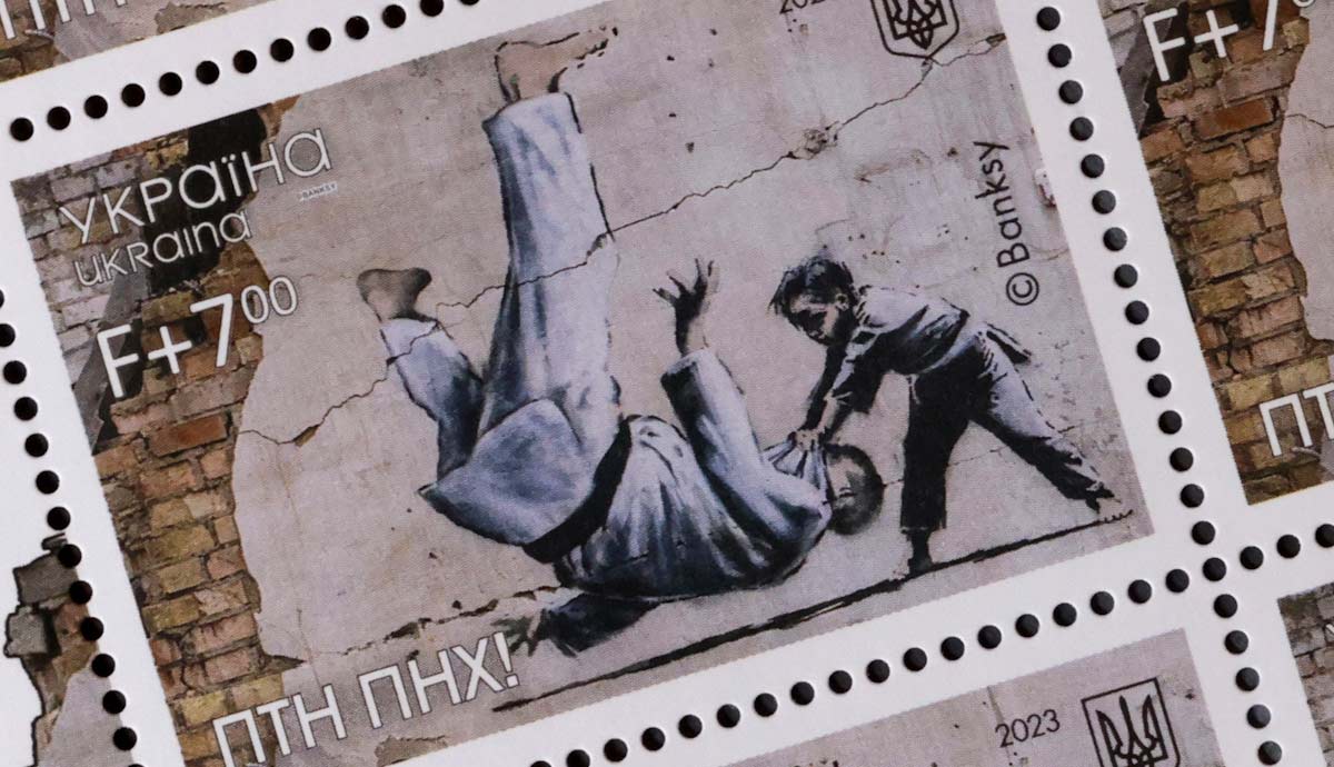 ukraine banksy stamp
