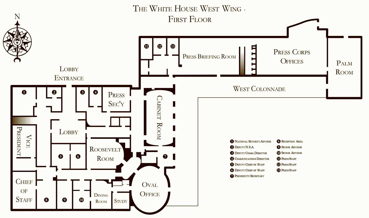 west wing map modern