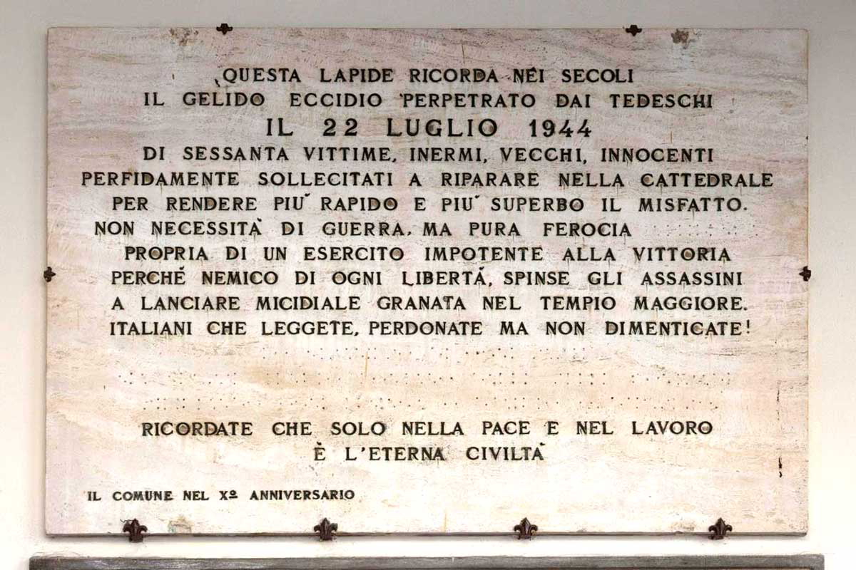 1954 plaque san miniato