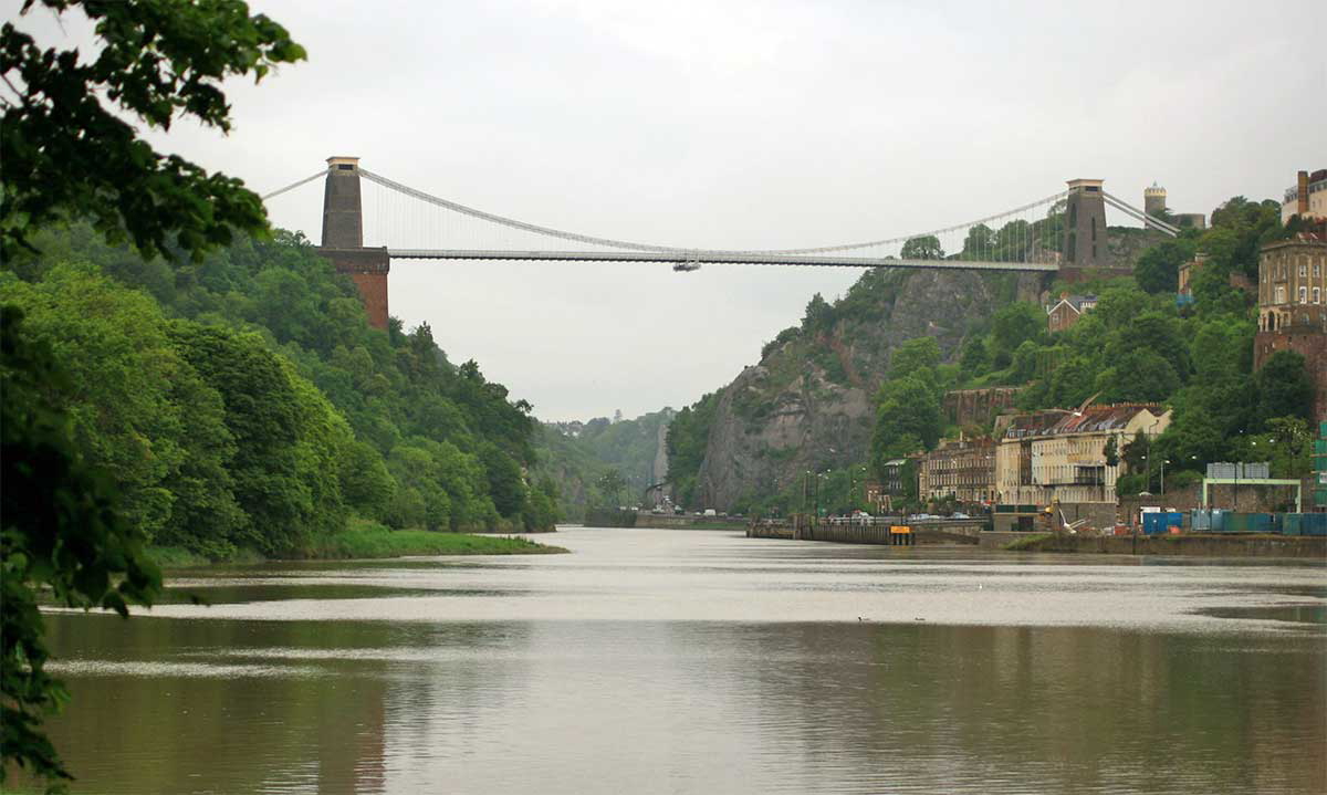 Brunel’s Clifton Suspension Bridge across the River Avon, photograph taken in 2009, via Wikimedia Commons