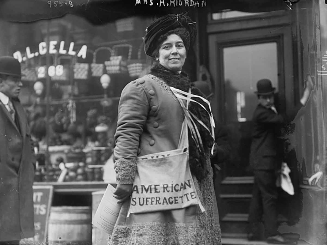 Mrs. H. Riordan, Suffragette, Bain News Service, date unknown. Source: Library of Congress, Bain Collection 