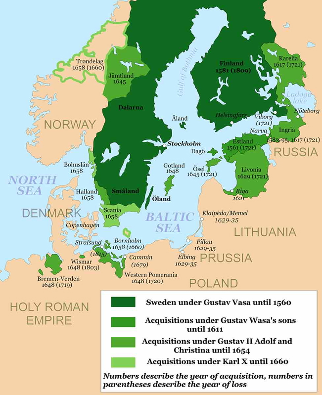 The Swedish Empire around the Baltic Sea (1560-1815). 