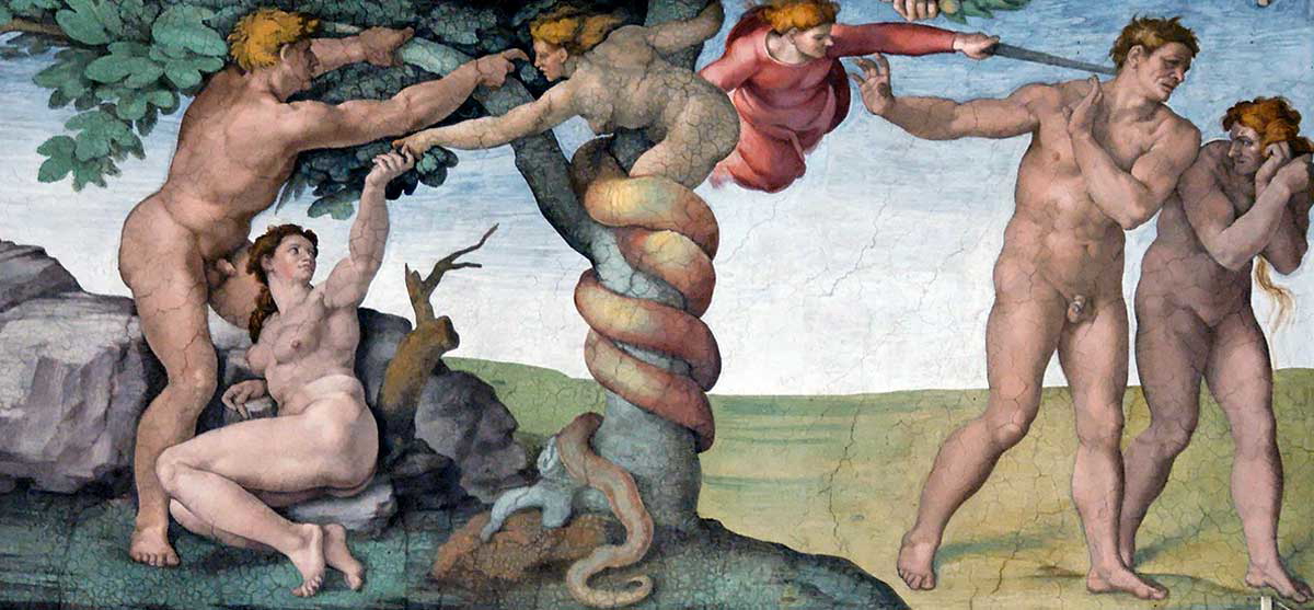 adam and eve sistine chapel original sin