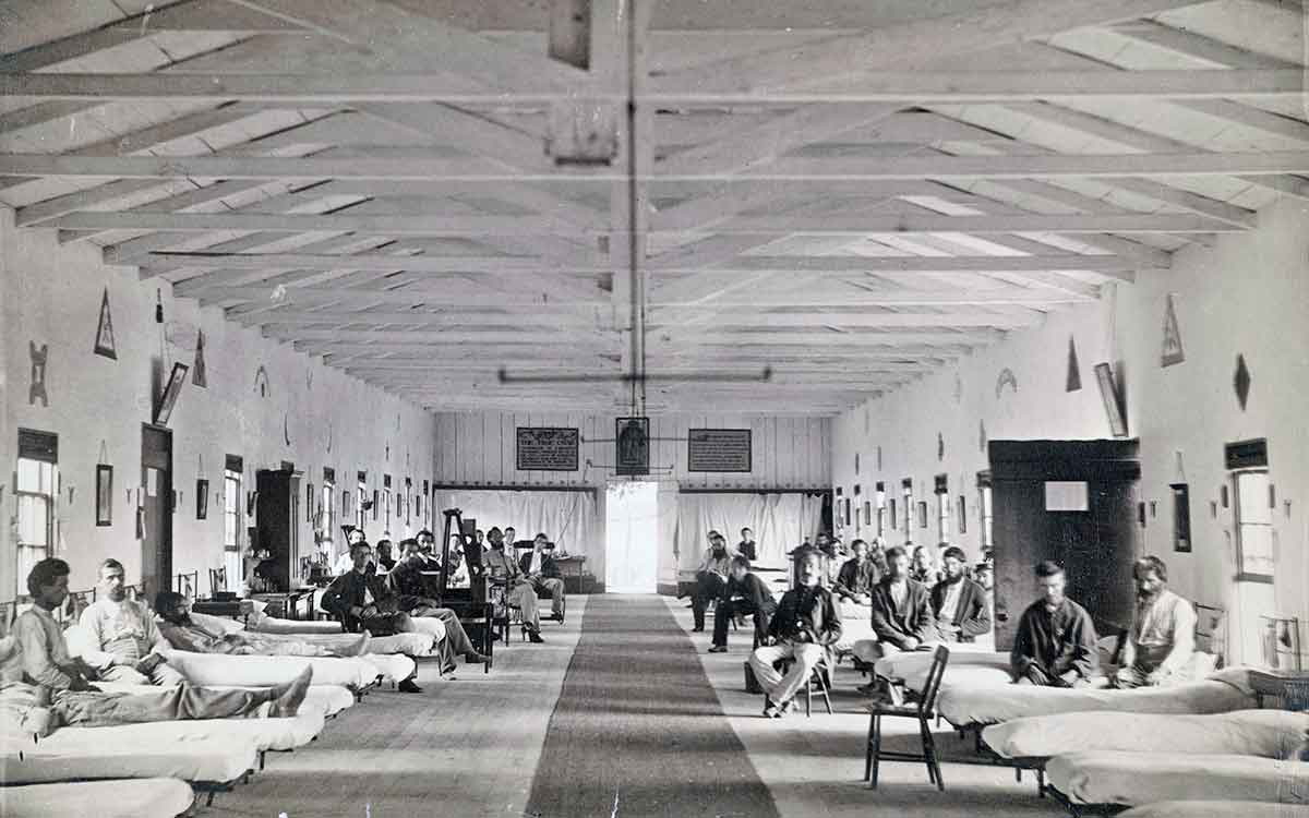 Armory Square Hospital, Interior of Ward K, ca. 1863. Source: The Metropolitan Museum of Art