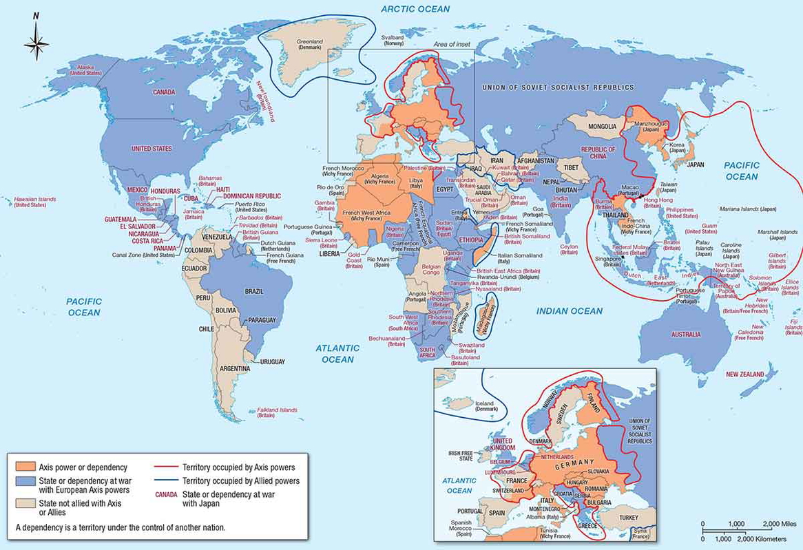 Axis and Allied Powers Map 1943 Source: Facing History & Ourselves