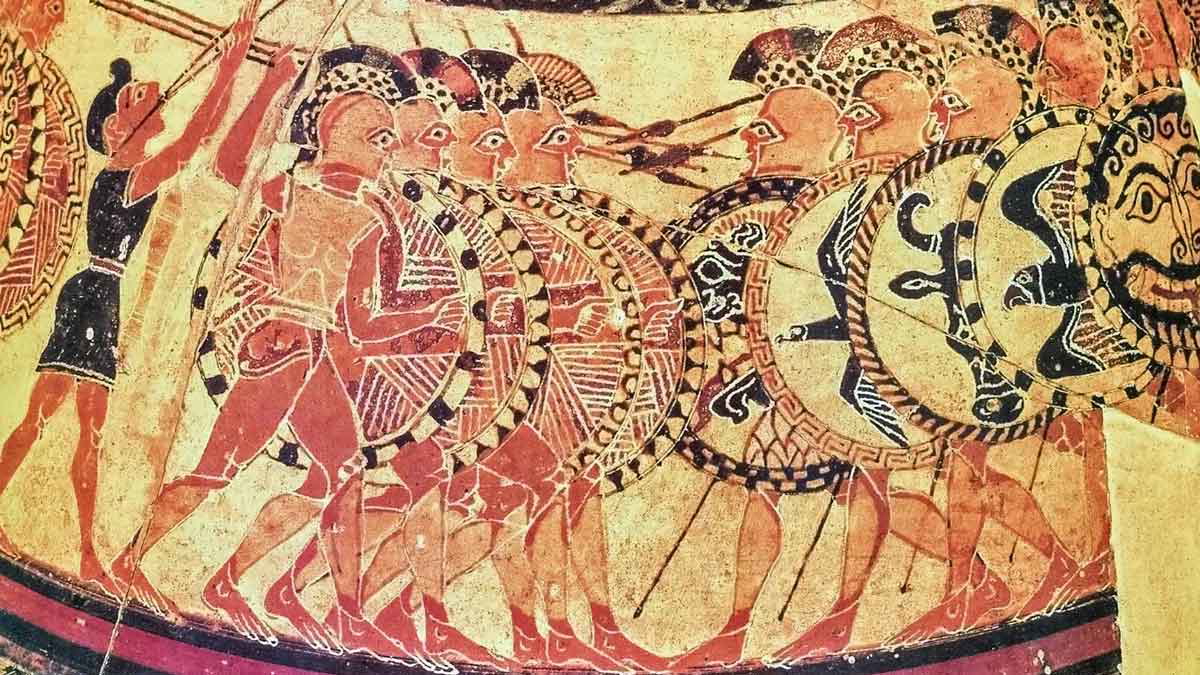 chigi vase greek hoplites