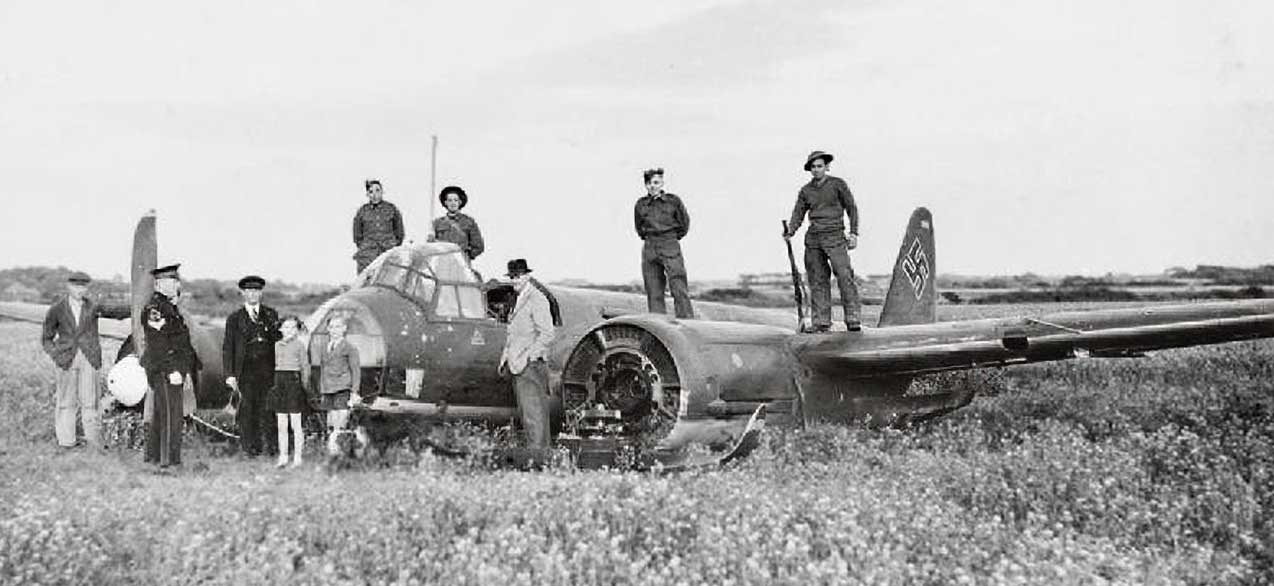 Downed Bomber Salvaging 1940. Source: Imperial War Museum