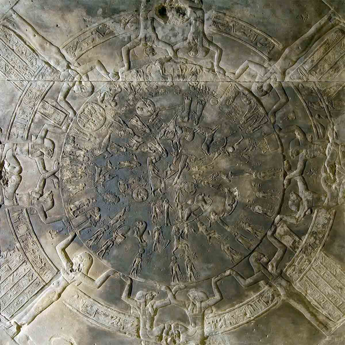 dendera zodiac ceiling engravings ancient egypt