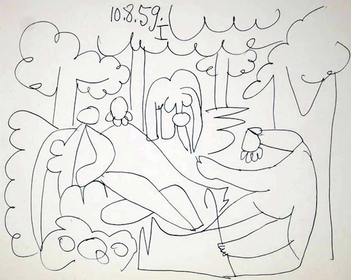 eduard manet pablo picasso le dejeuner lithograph