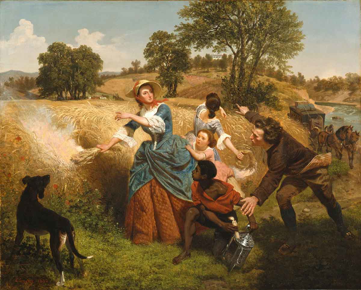 emanuel leutze mrs schuyler burning wheat painting