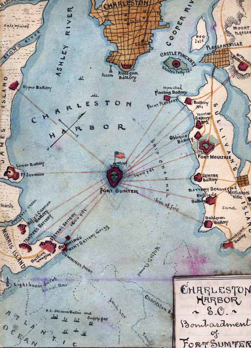 fort sumter map 1861
