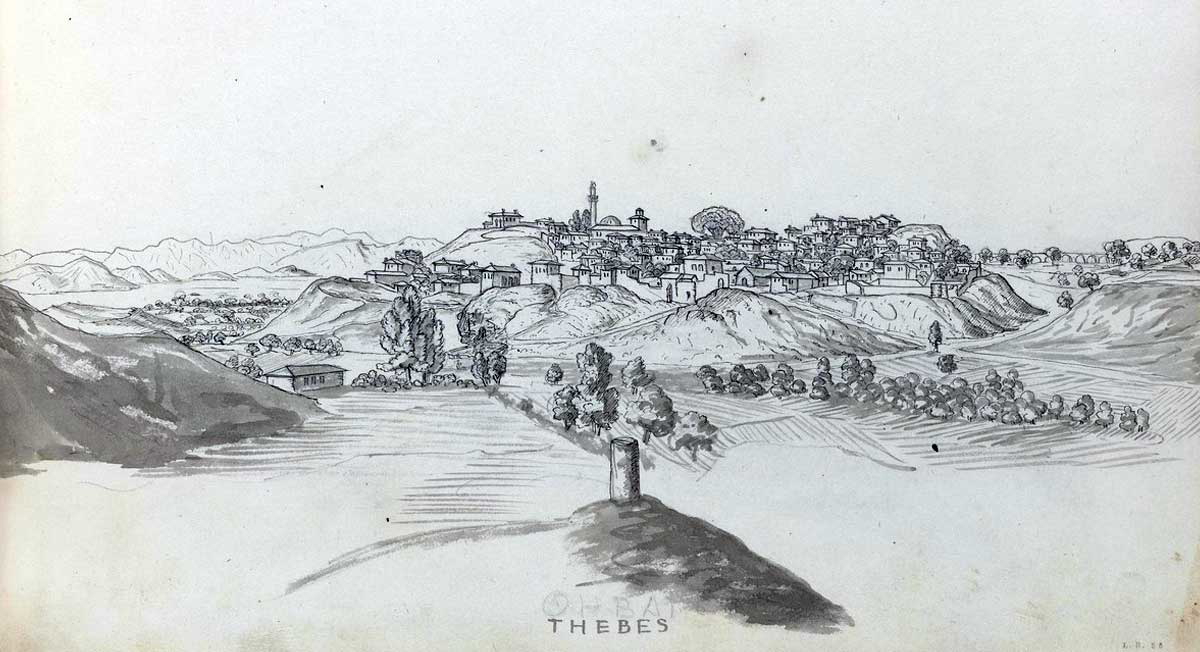 gell thebes sketch 19th century