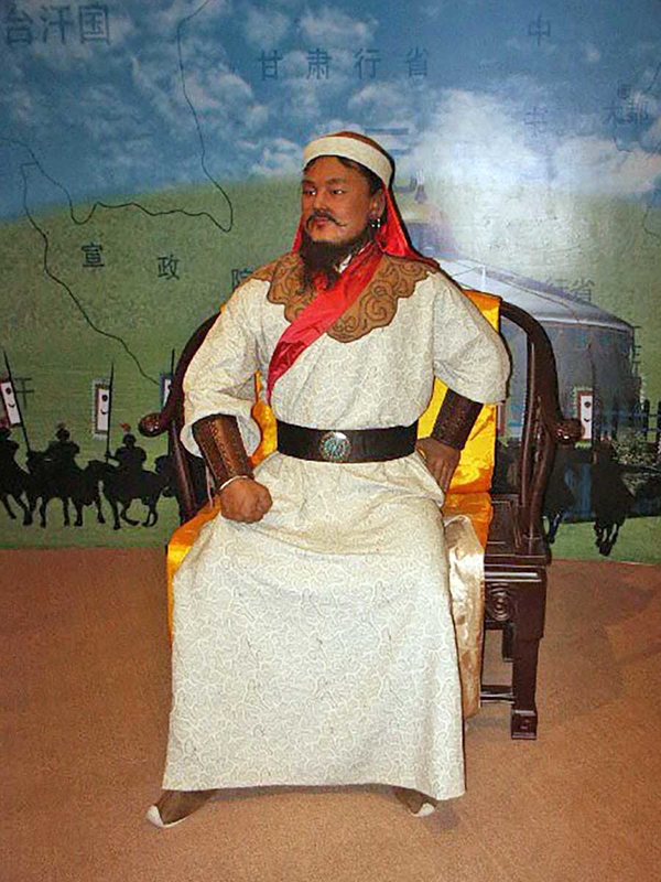 Genghis Khan wax image. Source: Wikimedia Commons.