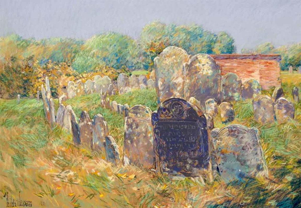 Colonial Graveyard at Lexington, Childe Hassam, 1891. Source: Smithsonian Institute