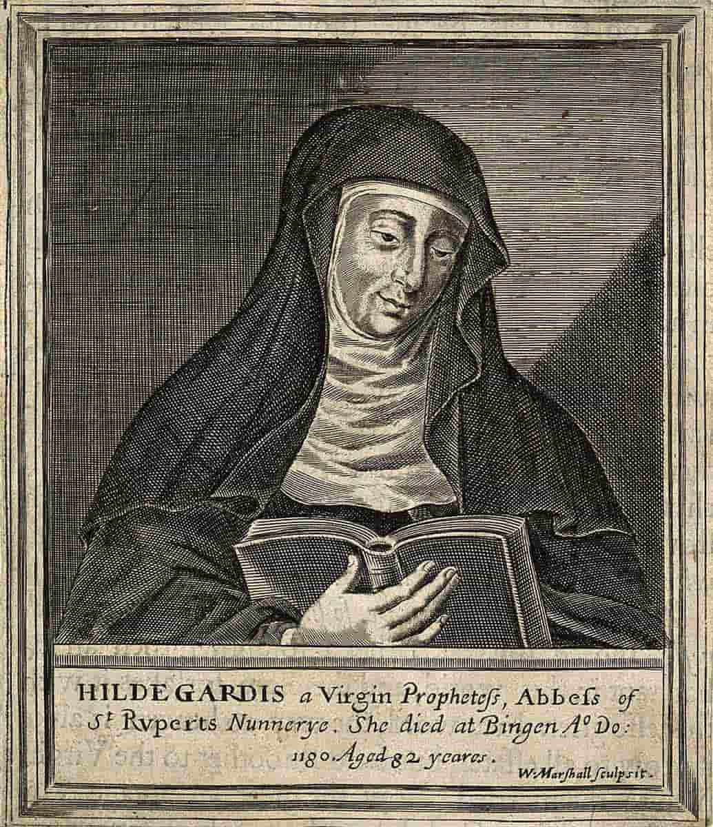 hildegard bingen line engraving
