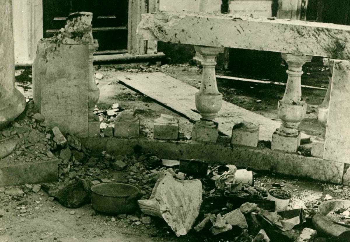 interior san miniato cathedral destryed by bomb