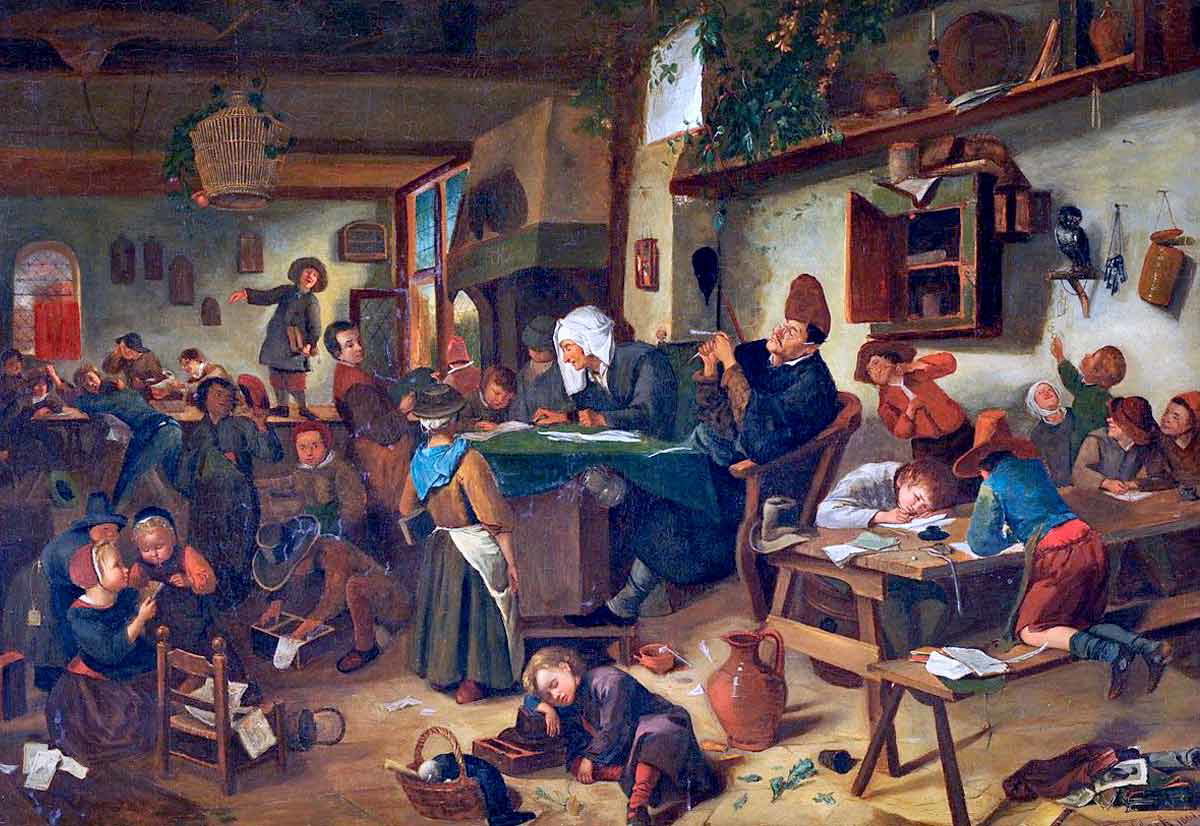 jan steen school for boys and girls painting