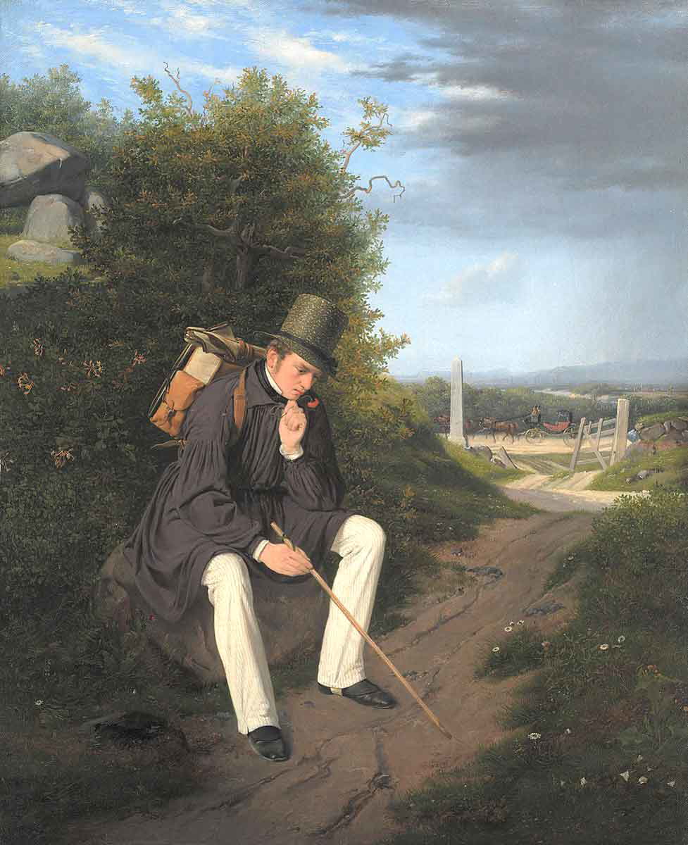 jørgen roed artist resting by roadside painting