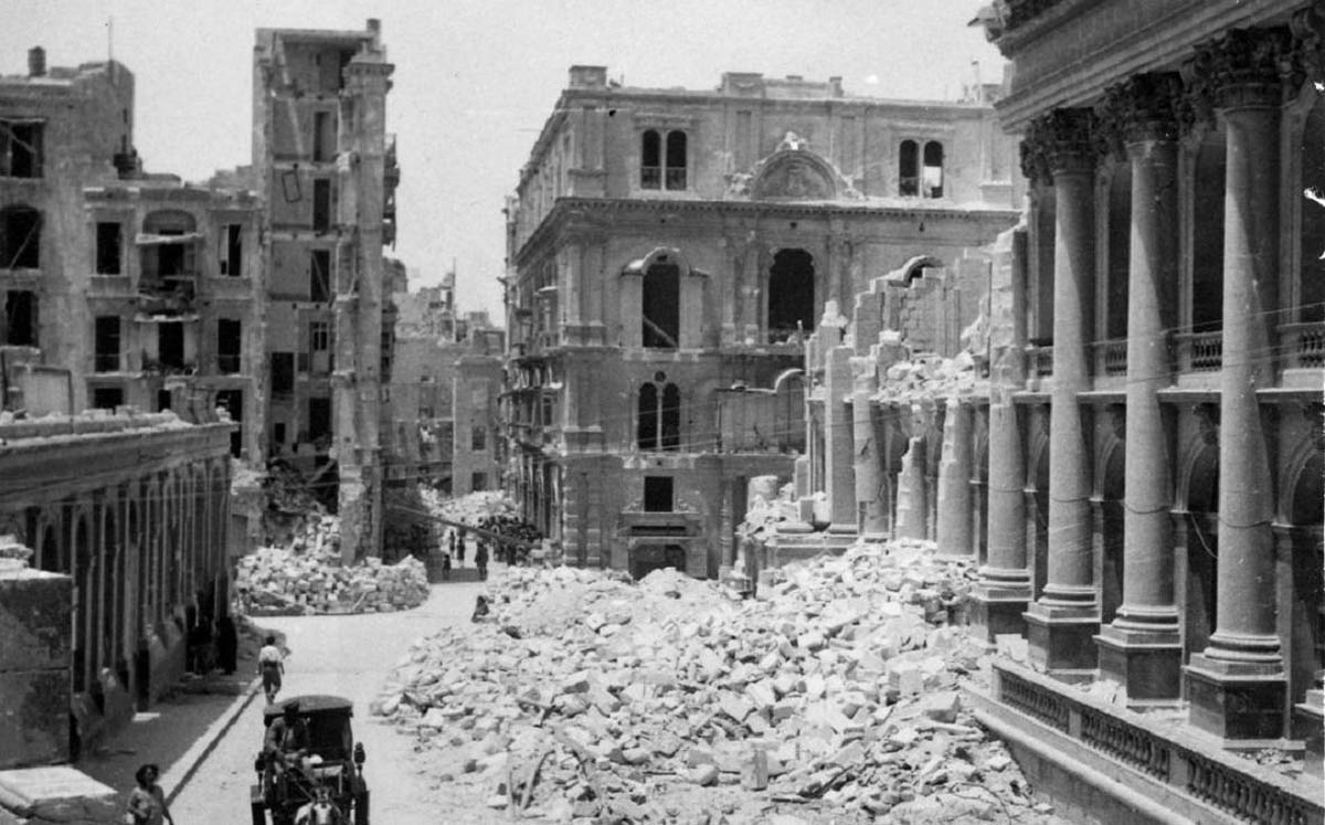 malta theatre destroyed
