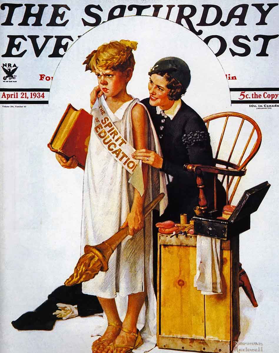 norman rockwell spirit of education painting