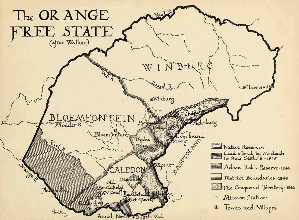 orange free state map