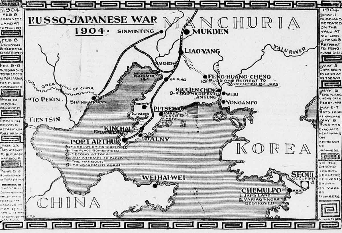 russo japanese war map