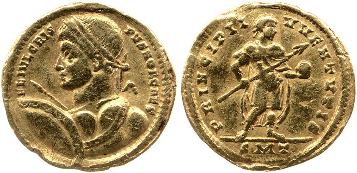 solidus of crispus successor of constantine