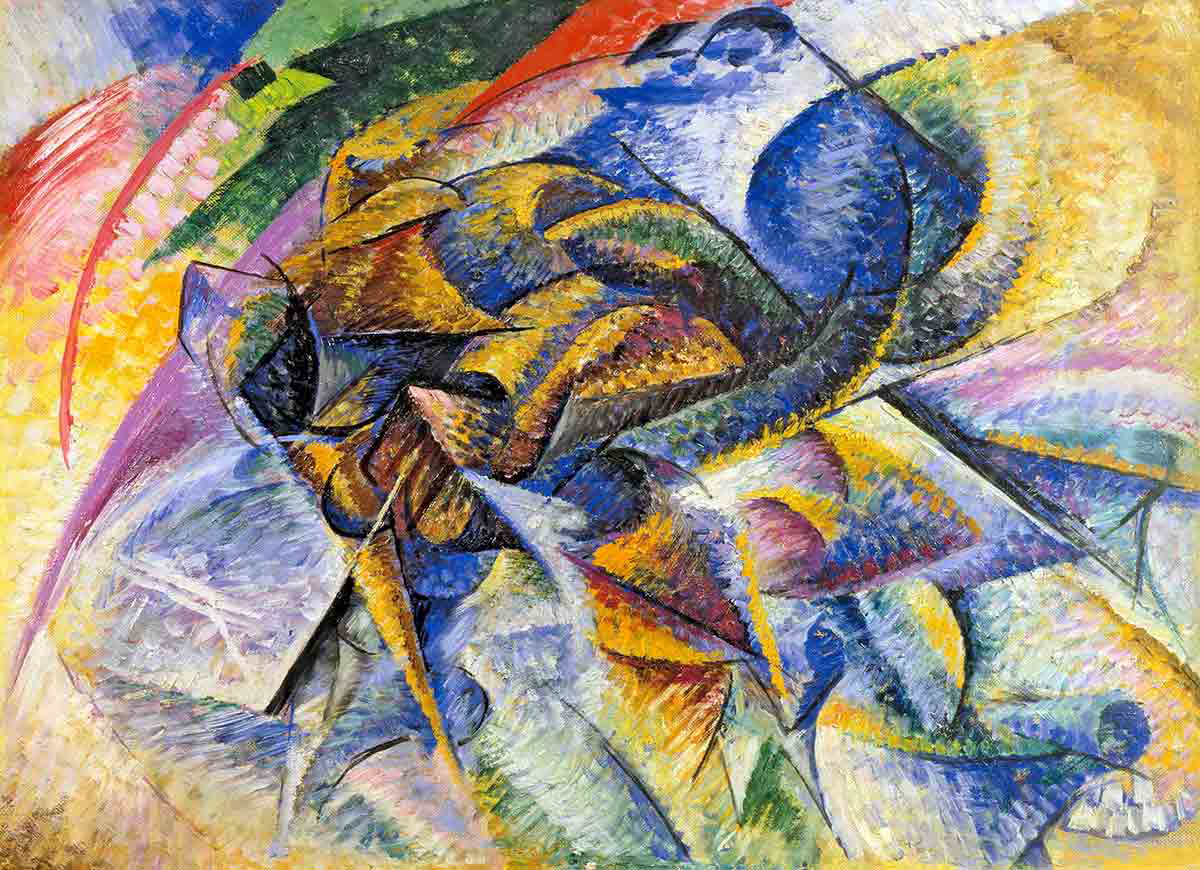 umberto boccioni dynamism of cyclism painting