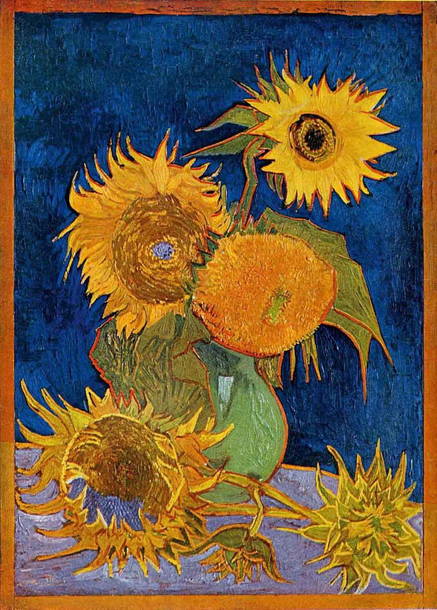 van gogh six sunflowers painting