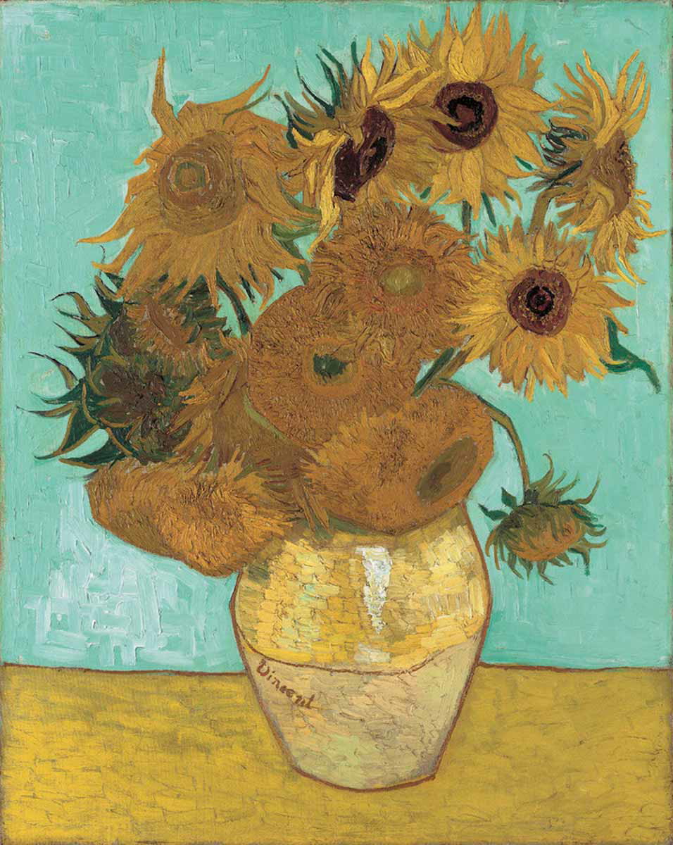 van gogh sunflowers third version berceuse triptych