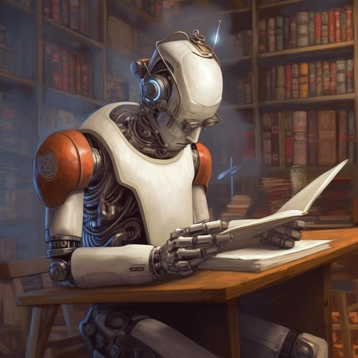 viktoriya sus reading robot illustration