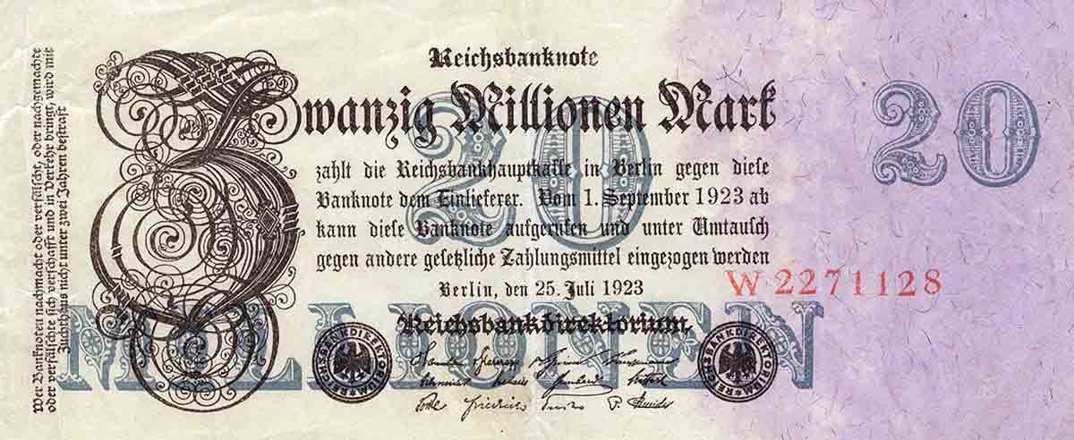 20 million mark banknote 1923