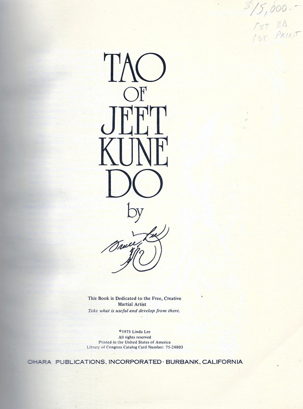 The Tao of Jeet Kune Do, by Bruce Lee (1975), Source: Wikimedia Commons