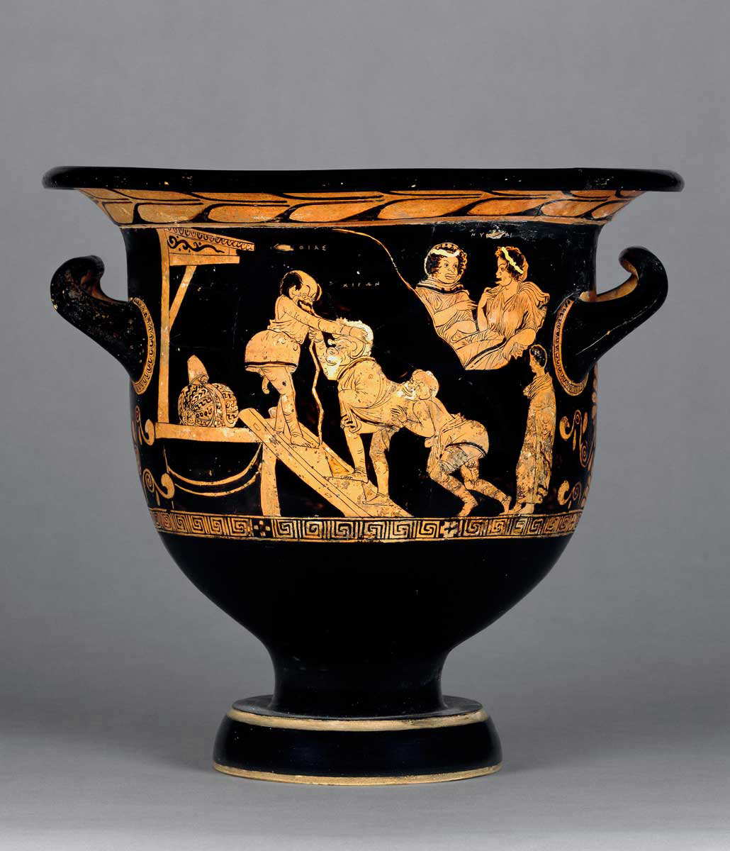bell krater south italian comedy chiron