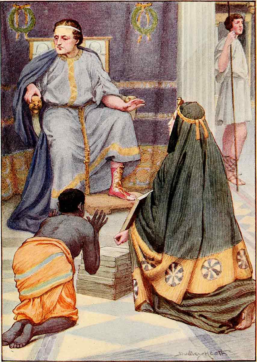 etruscan king lucius superbus recieves supplicants
