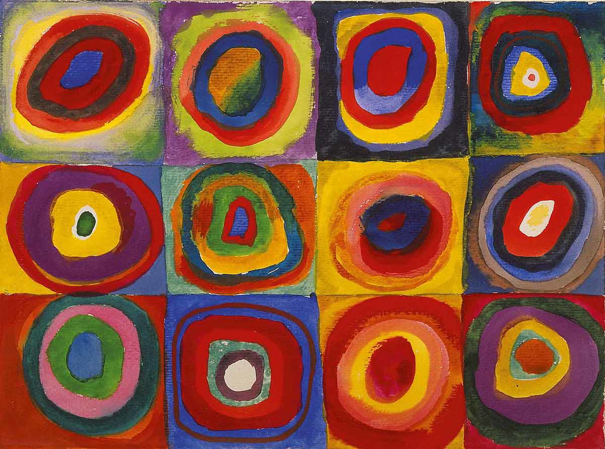kandinsky squares concentric circles color study