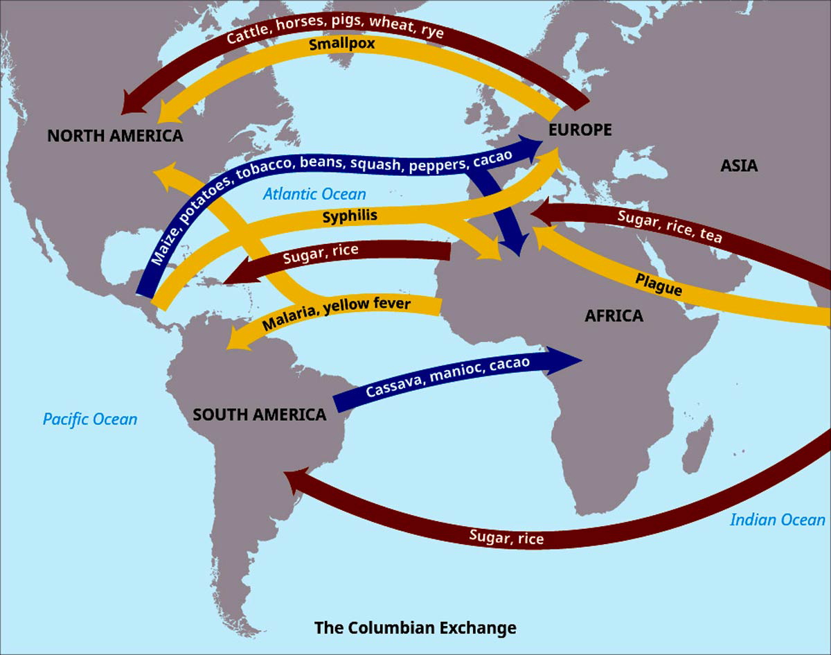 map columbian exchange