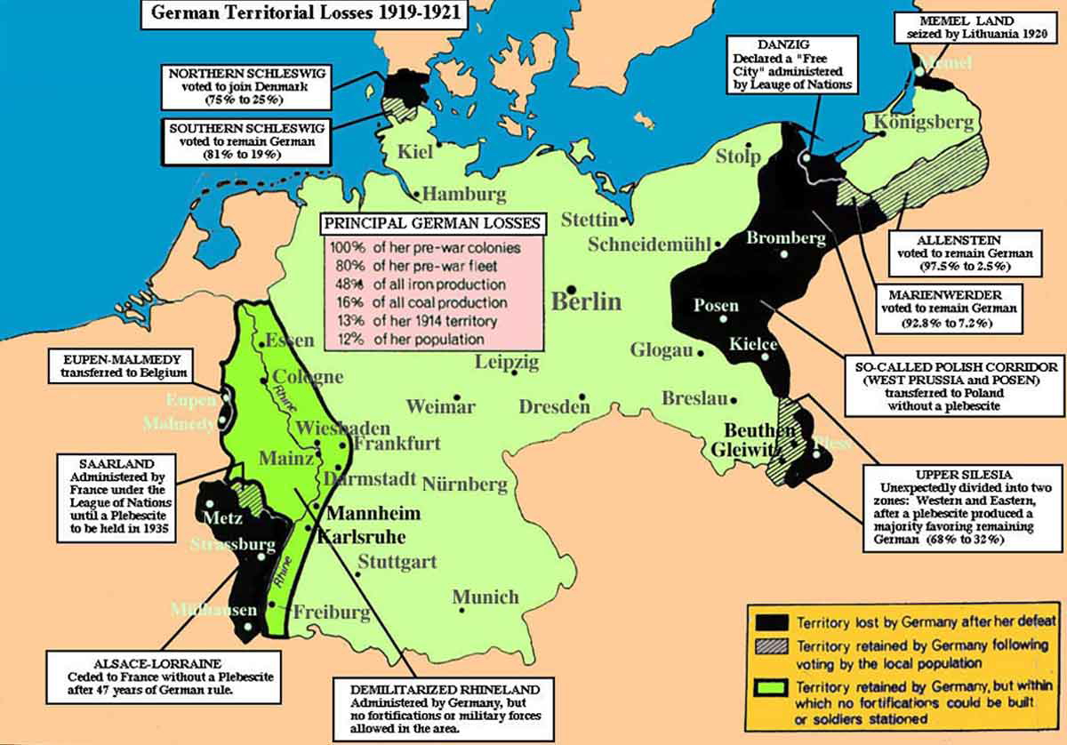 map of german territorial losses