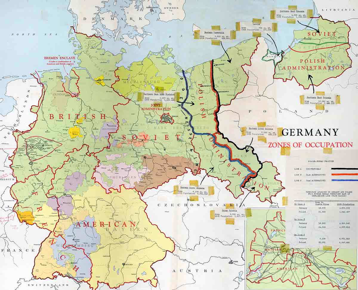 map of germany zones of occupation