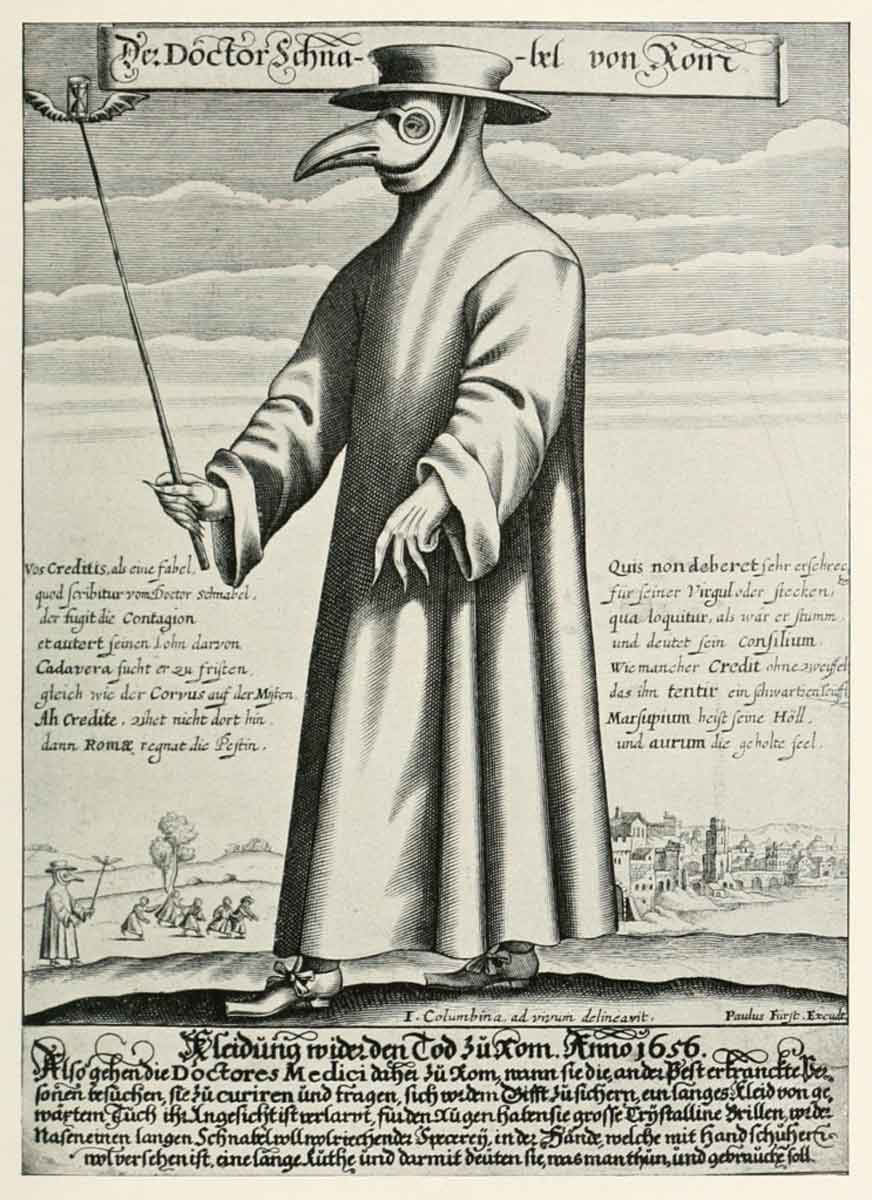 plague doctors engraving