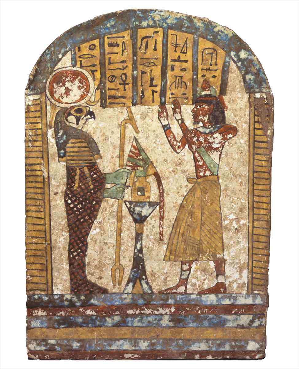 re ra with priest stele