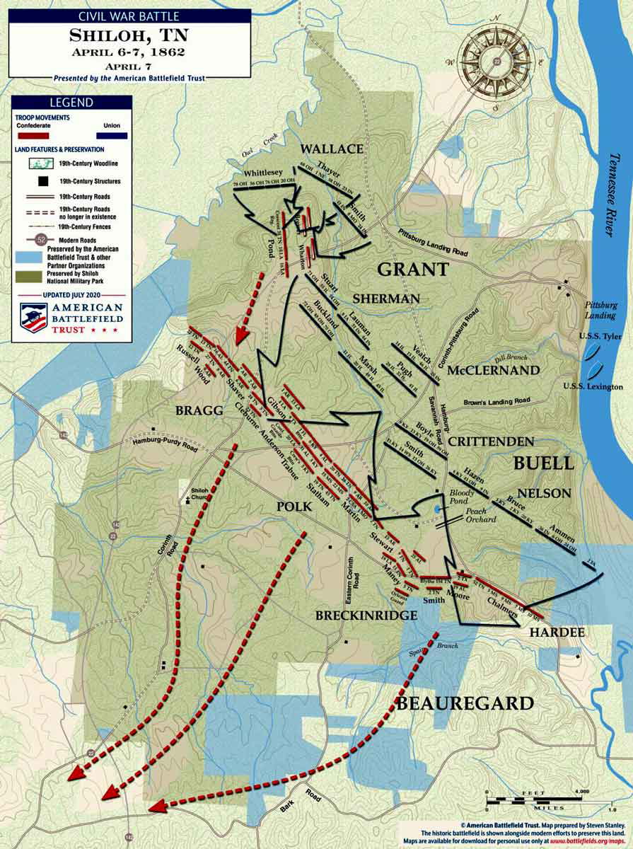 shiloh timeline april 7 1862