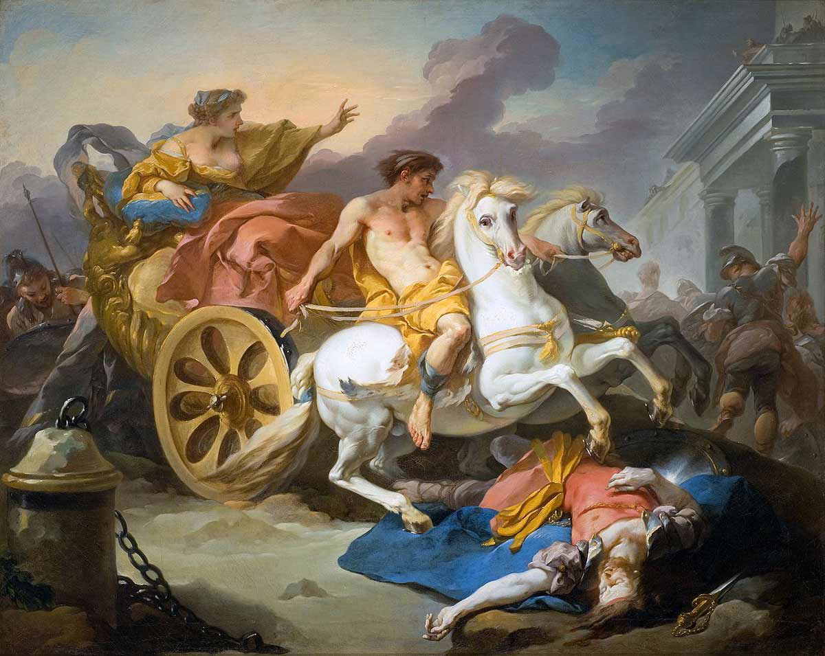 tullia driving chariot over servius tullius etruscan king